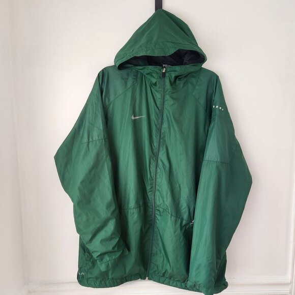 Nike Storm Fit Green Lightweight Full-Zip Hooded Jacket Windbreaker Men's Size L - Picture 1 of 12
